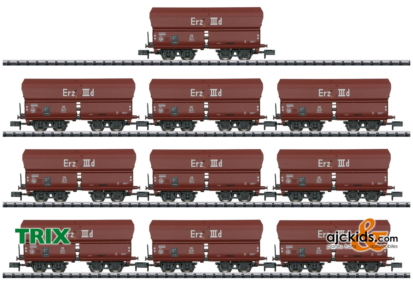 Trix 15458 - Display with 10 Type Erz IIId Hopper Cars