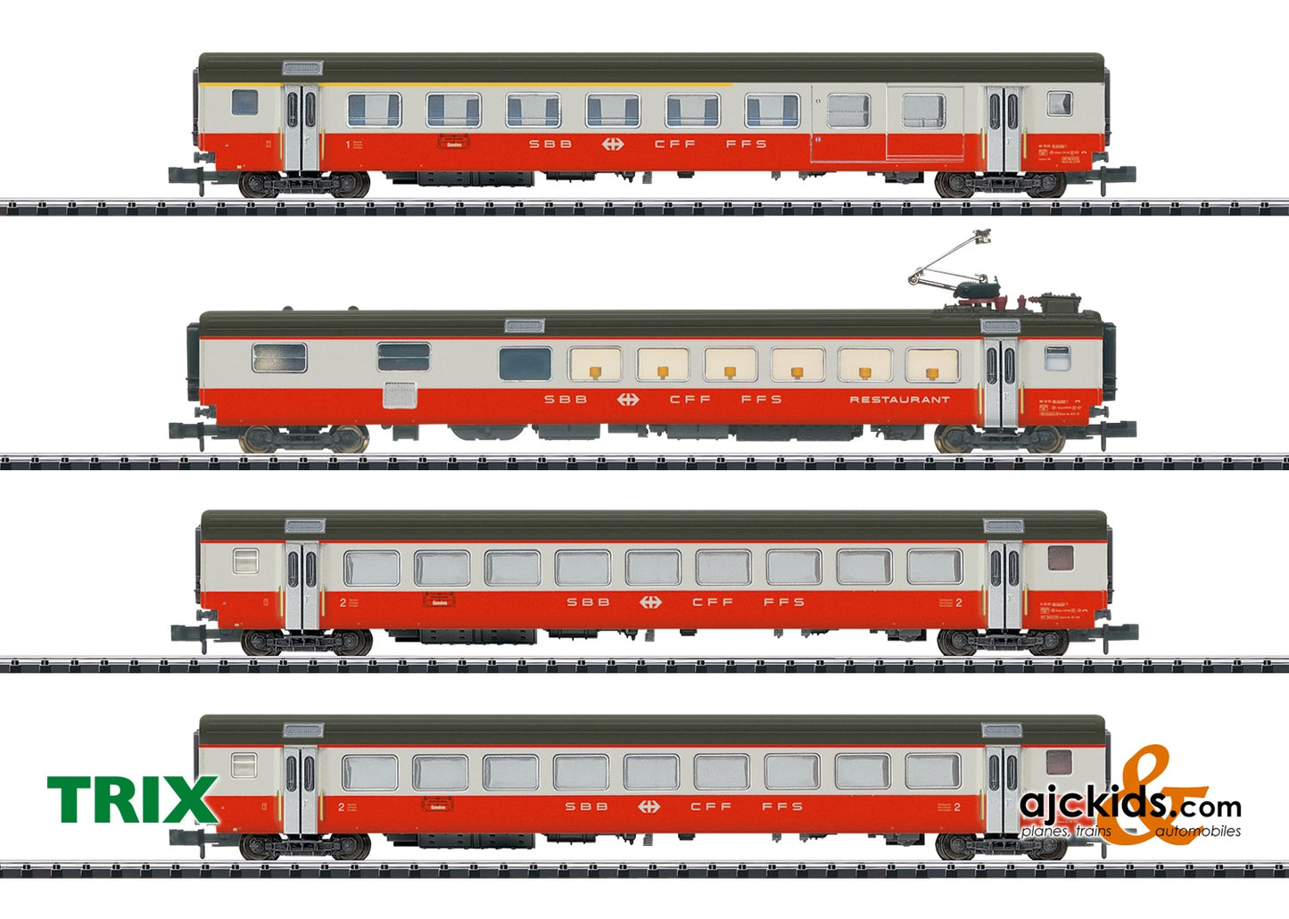 Trix 18720 SWISS EXPRESS Car Set, Set Aat Ajckids.com
