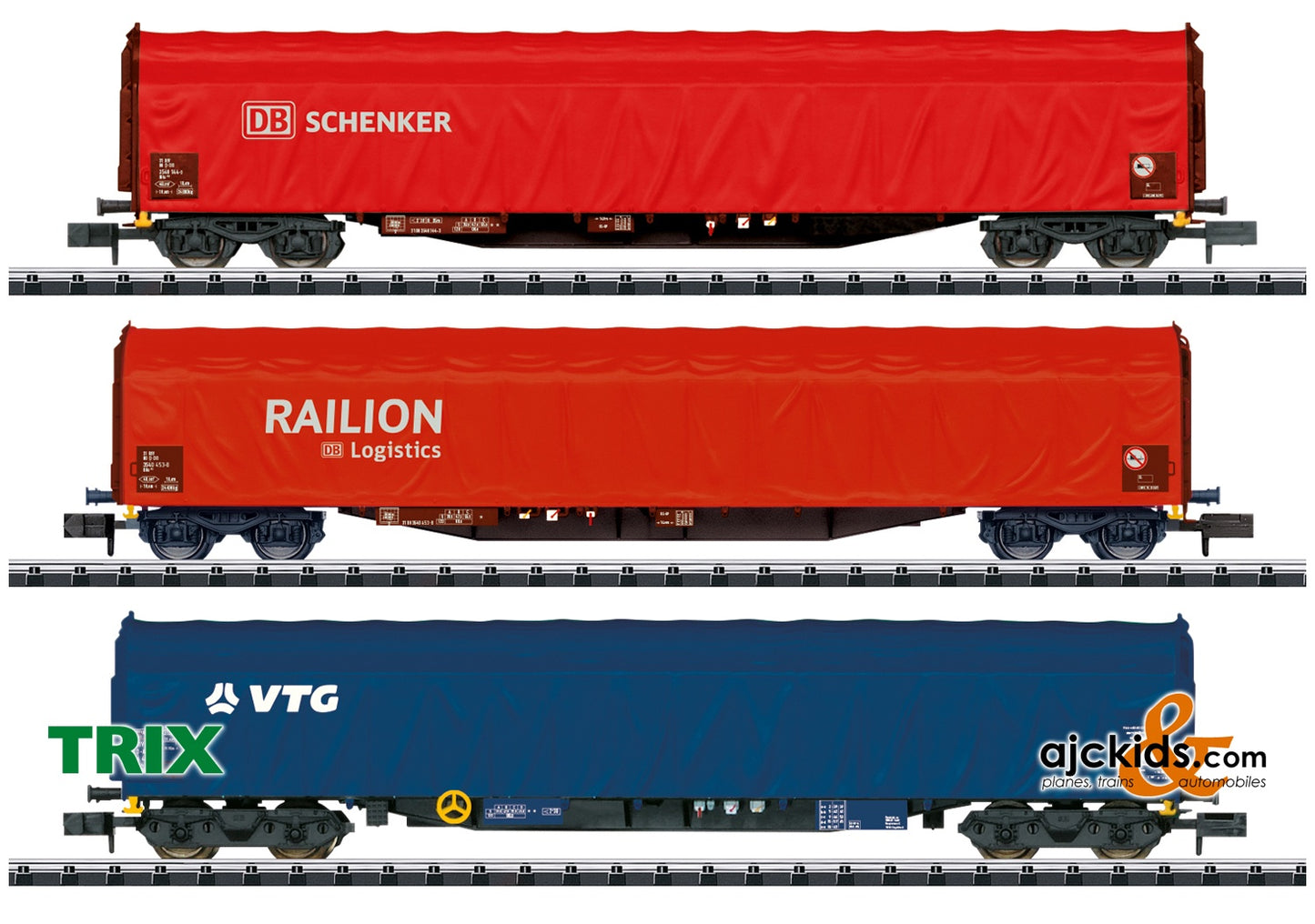 Trix 18801 - Sliding Tarp Car Set