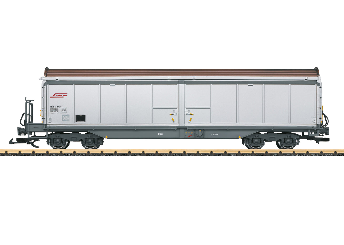LGB 48575 - RhB Type Haik-v Sliding Wall Boxcar
