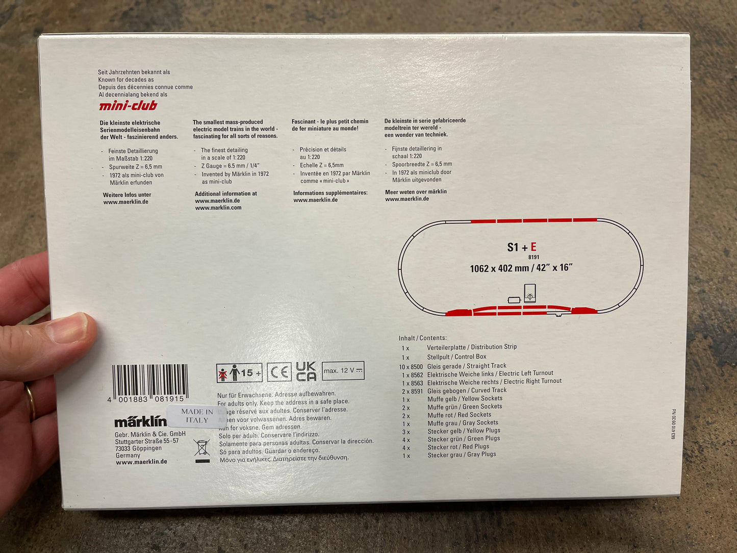 Marklin 8191 - E Extension set with electric turnouts