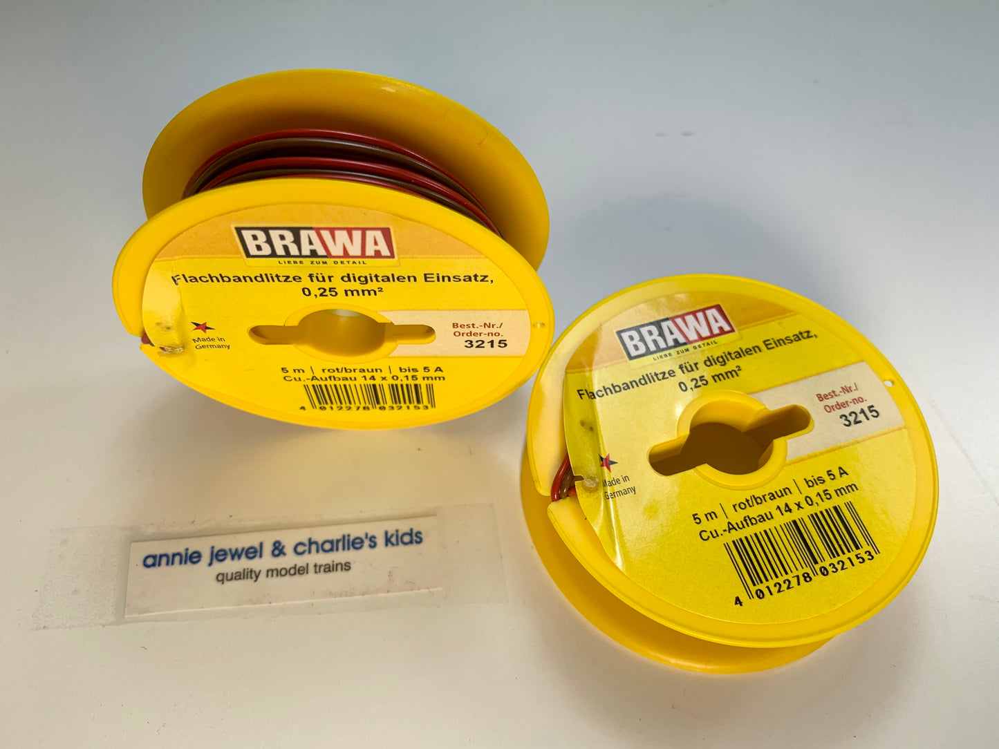 Brawa 3215 - Double-Wire 0.25 MM² 5 m drum brown/red