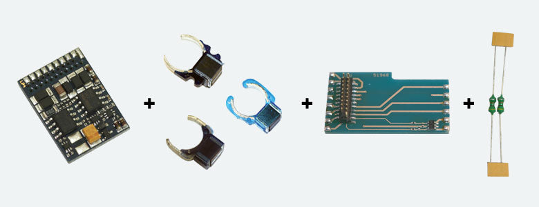 ESU 64635 - LokPilot digital set 21MTC 3 including LokPilot V4.0 M4 64614, 51968 und 51962, shielded choke