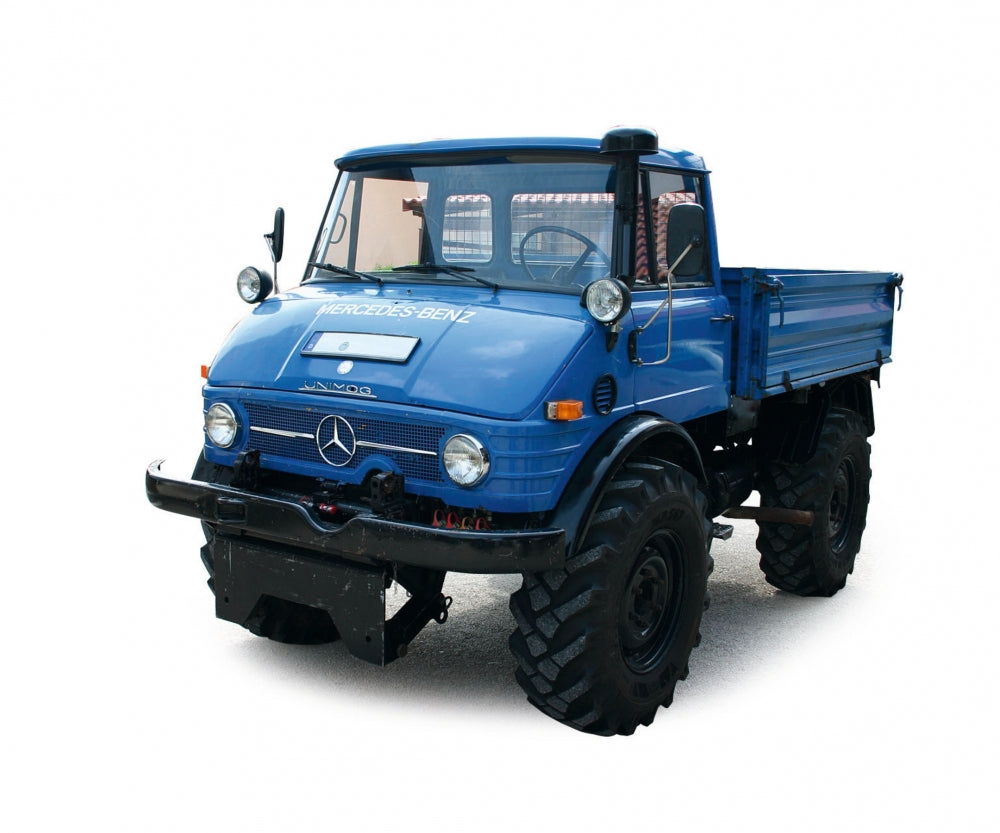 Schuco 450044400 Unimog 406, blue 1:18 – Ajckids