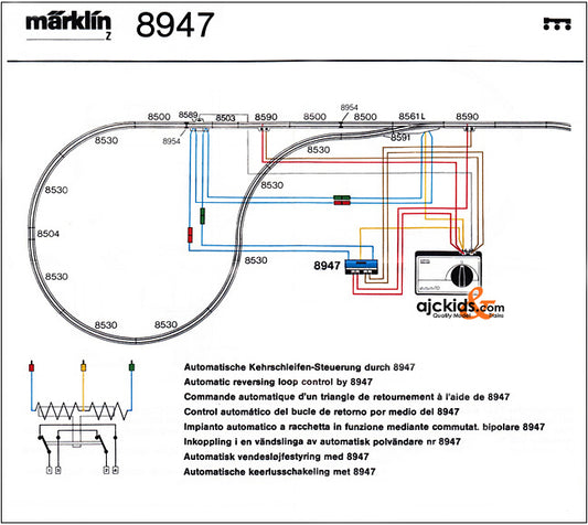 Marklin Z-scale Relay 8947 in reverse loop