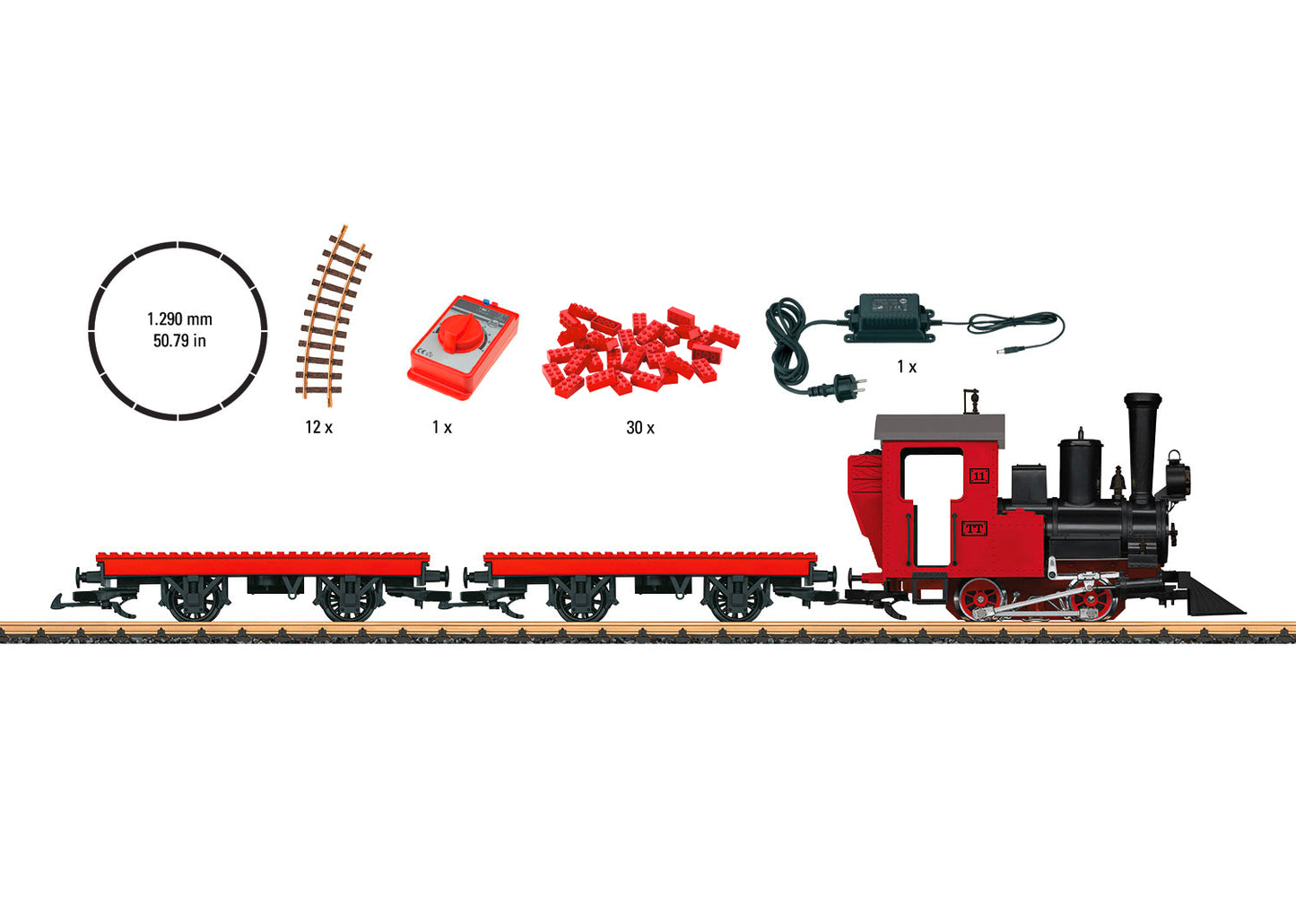 LGB 90463 - Building Block (for Lego) Train Starter Set,  120 Volts