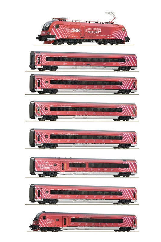 Roco 5520002 - Special Edition: OBB 100 Year Anniversary Railjet: 8 Piece Train Set (AC)