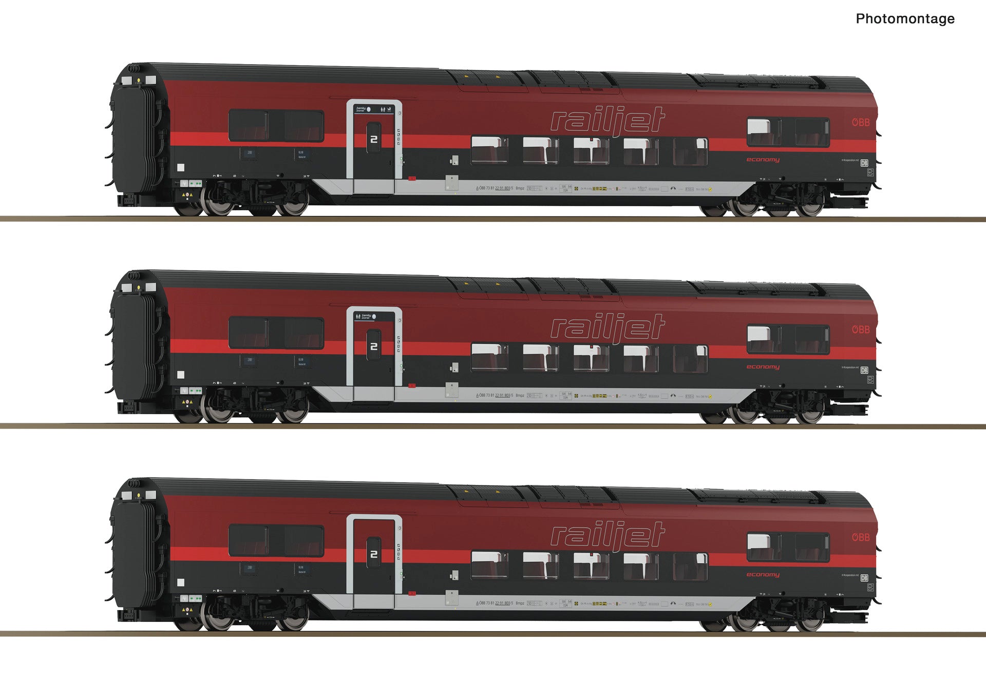3 pcs. Set 2: Railjet of the new generation 