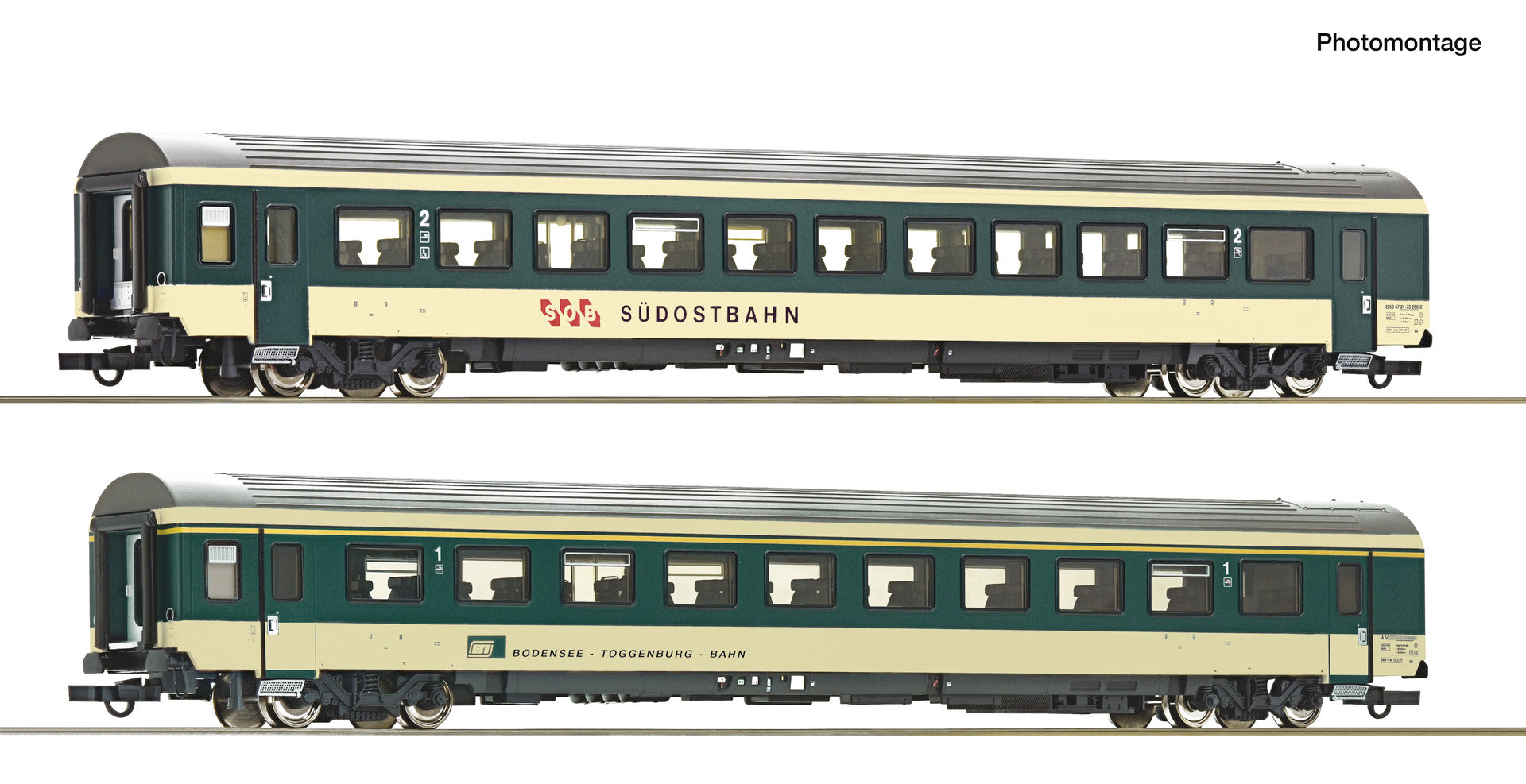 2 piece set (2): "Voralpen-Express" coaches 