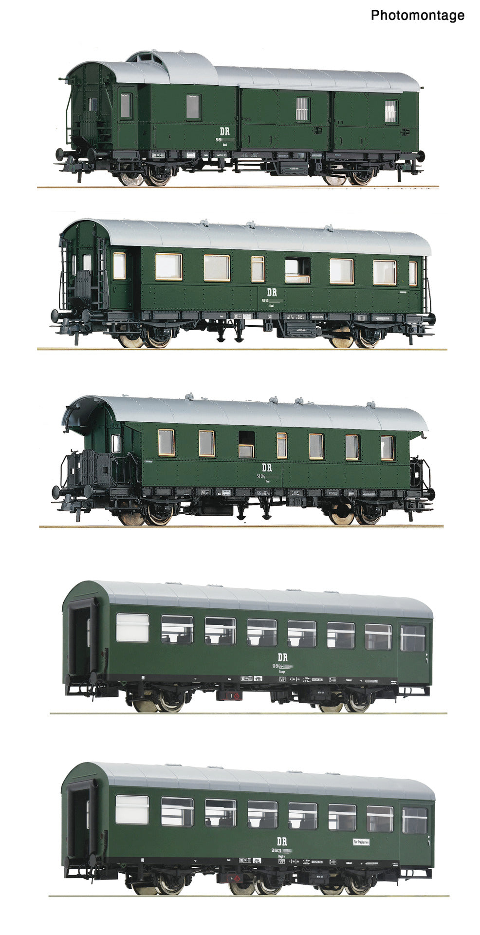 5 piece set: Passenger train, DR 