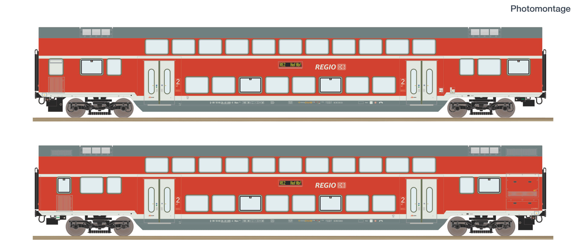 2 pcs. Set: Double-decker coach 