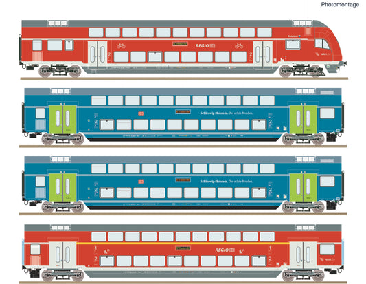 4 piece set: Double-deck coaches, DB AG 