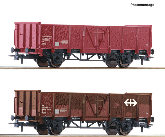 2 piece set: Open goods wagons, SBB 