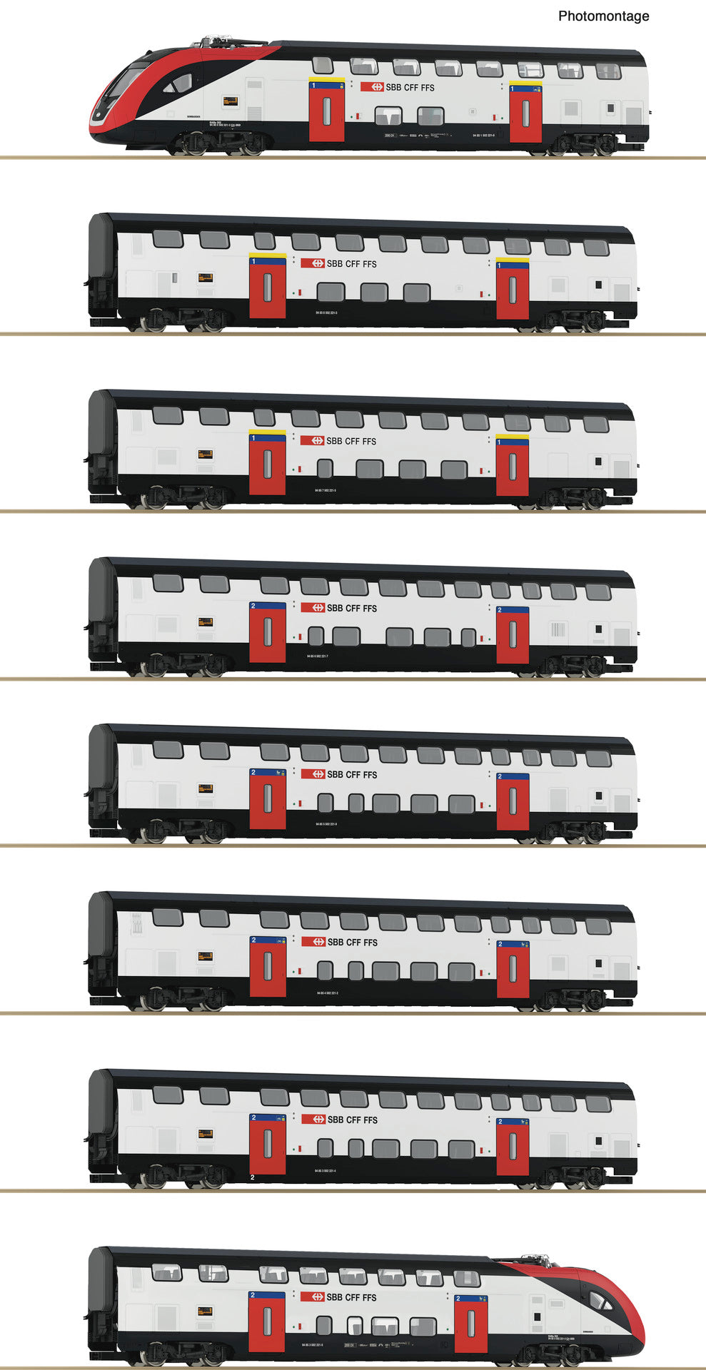 Roco 7720007 - 8-piece set: Long-distance double-deck train RABe