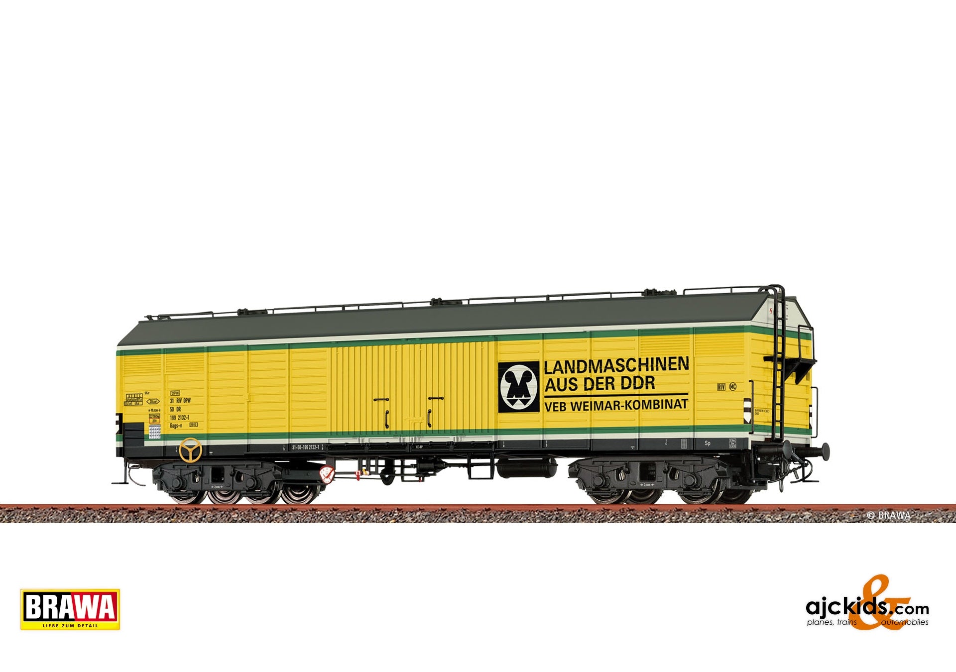 Brawa 50417 - H0 Covered Freight Car Gags-v "VEB WEIMAR-KOMBINAT" DR
