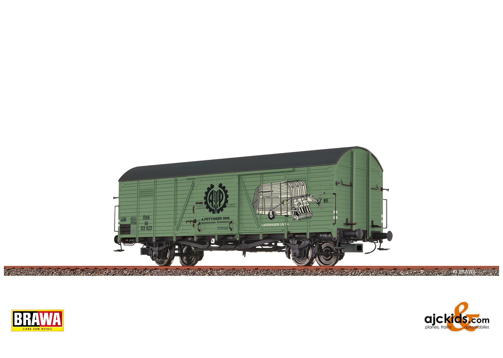 Brawa 50499 - Covered Freight Car Glt "A. Pöttinger" ÖBB