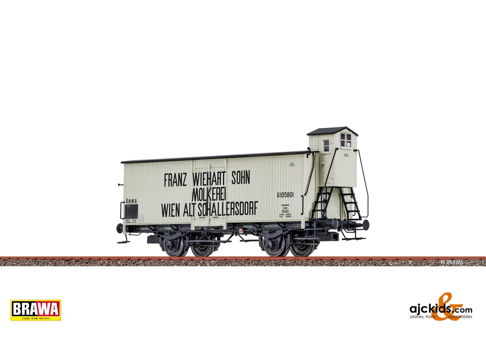 Brawa 51166 - H0 Refrigerator Car "Franz Wiehart Sohn Molkerei" ÖBB