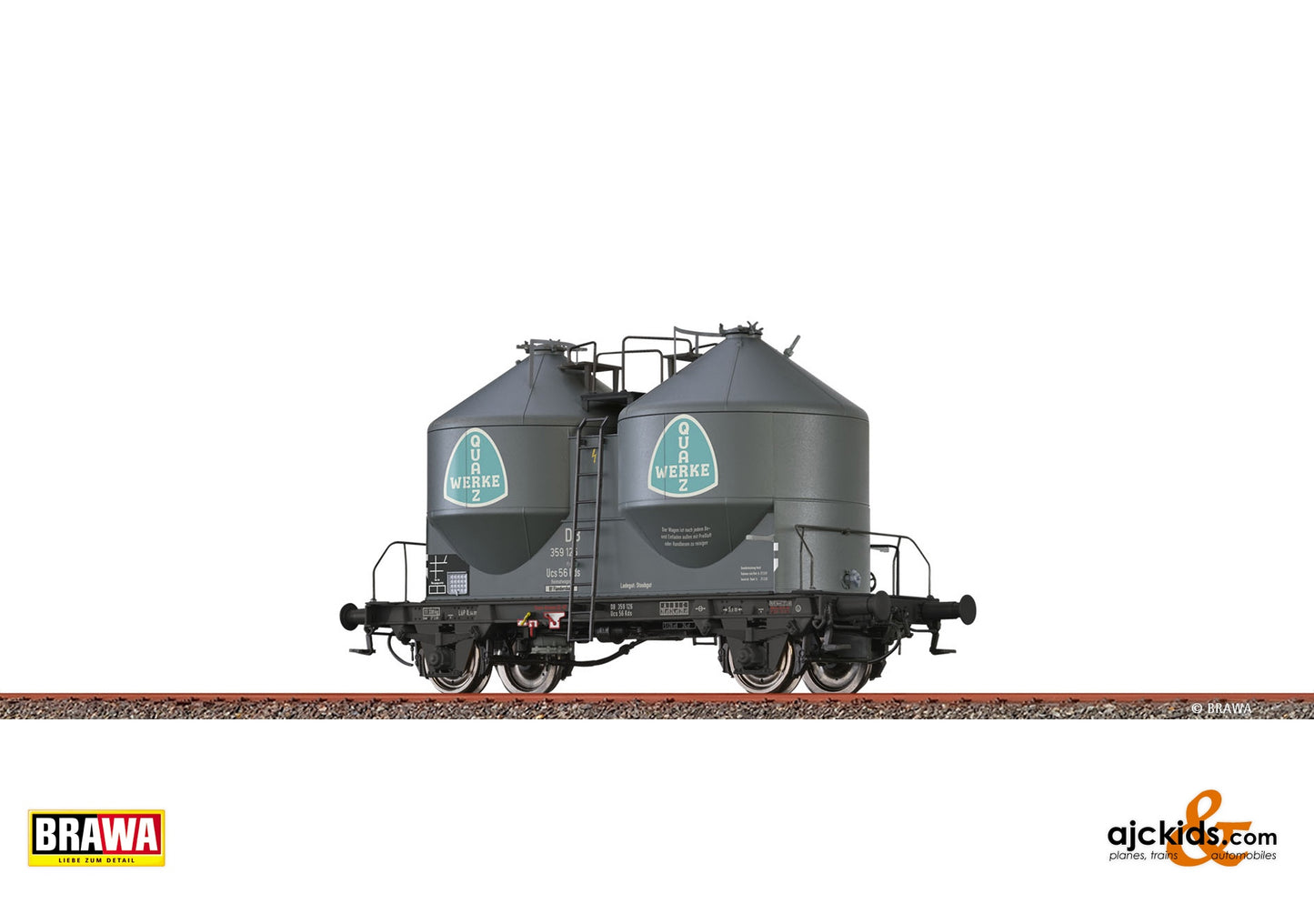 Brawa 51328 - H0 Container Car Ucs 56 Kds "Quarzwerke" DB