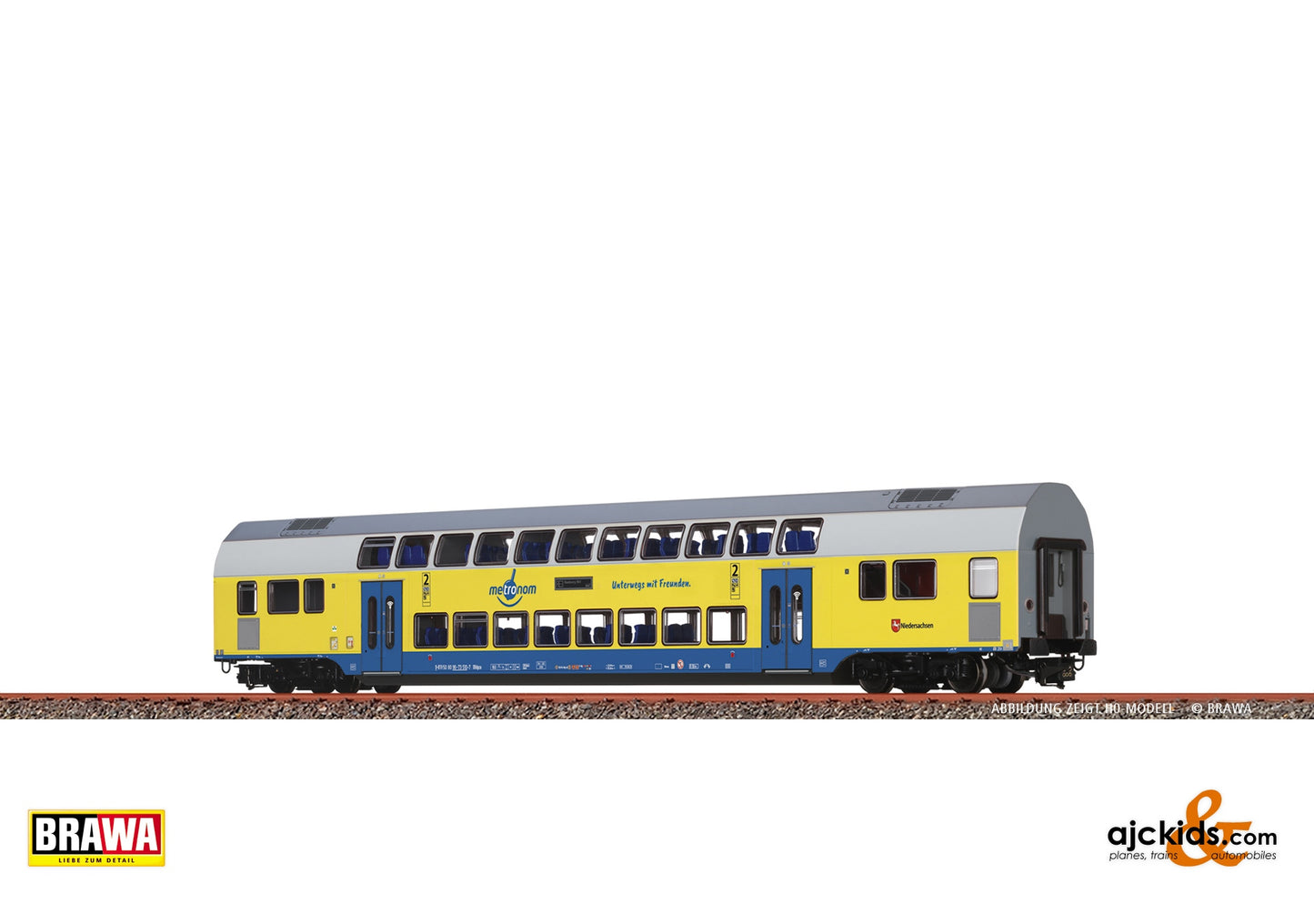 Brawa 64554 - N Double-Deck Middle Wagon 2nd class Metronom (RE 3 Hamburg Hbf)