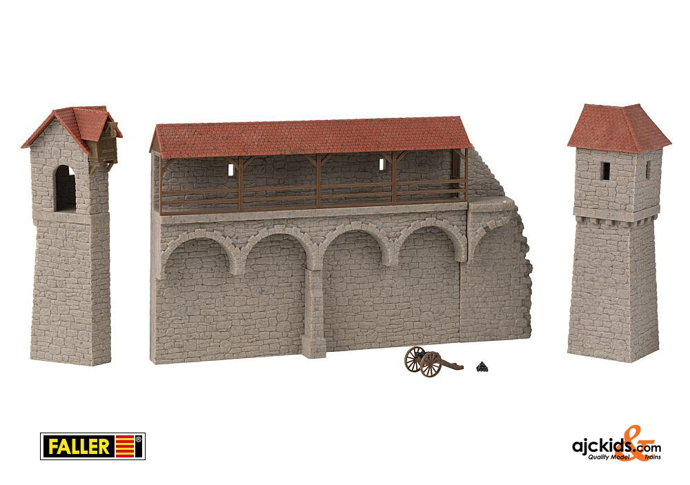 Faller 130693 - Fortified Towers Old-Town wall set