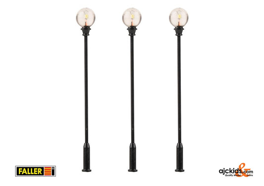 Faller 180104 - LED Park light, pole-top ball lamp, 3 pcs.