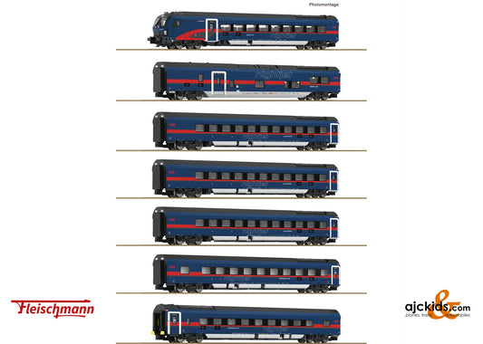 Fleischmann 6260065 7 piece set: Nightjet, ÖBB 