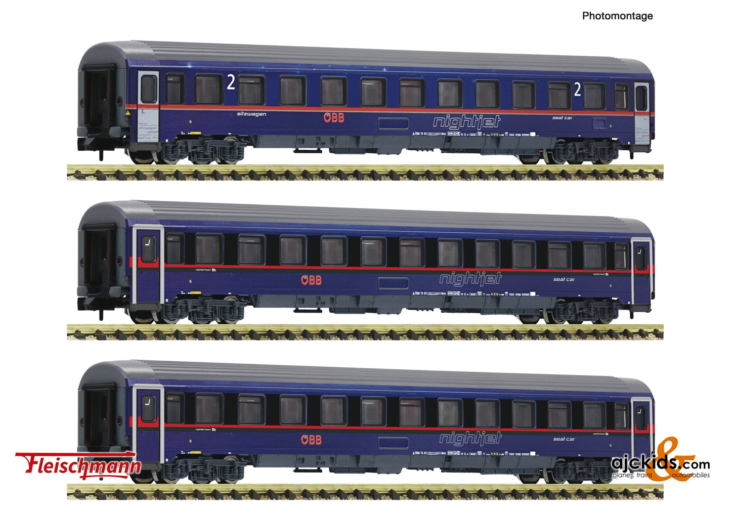 3 piece set: "Nightjet" Eurofima coaches, ÖBB