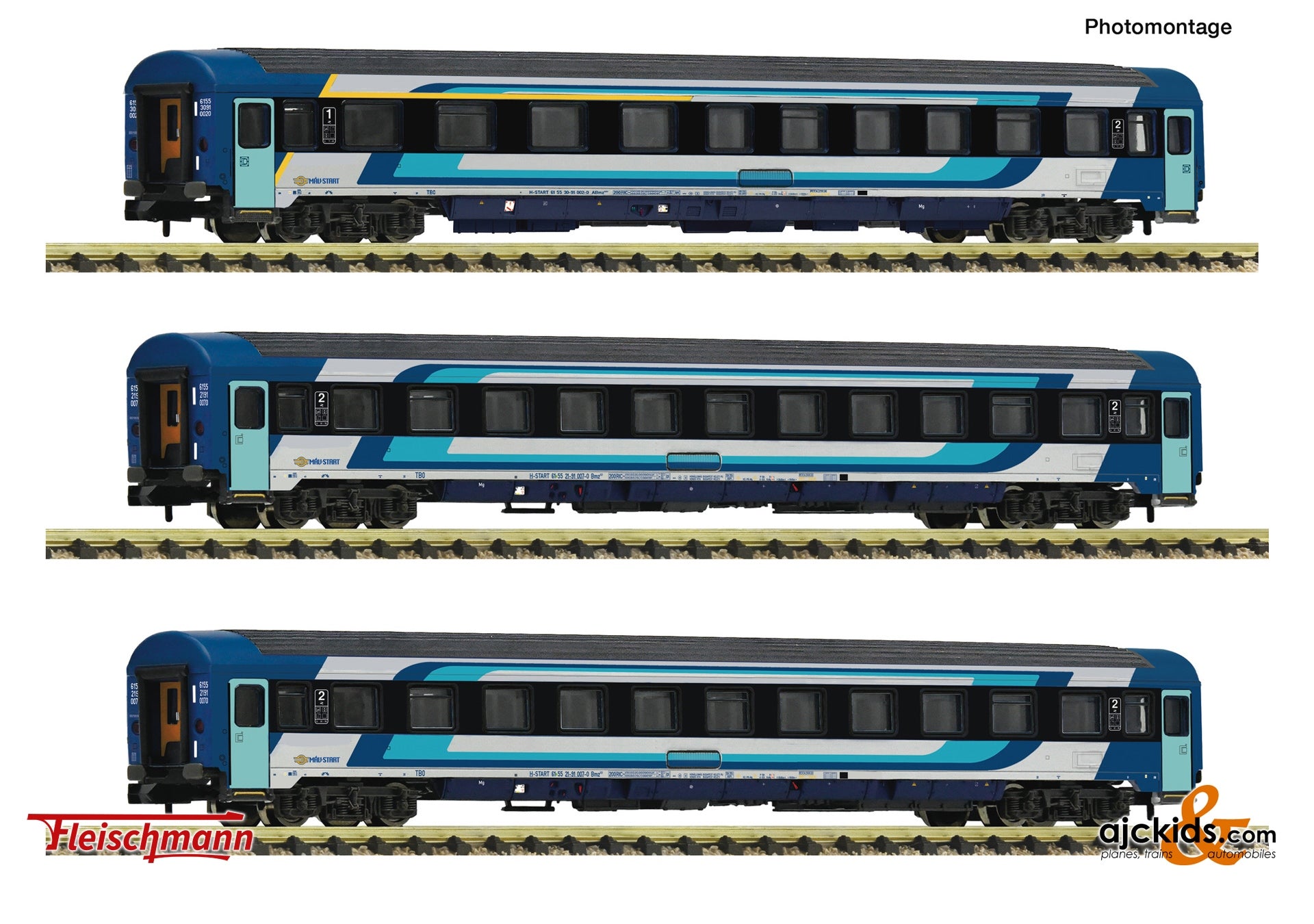 3 piece set: Eurofima coaches, MAV