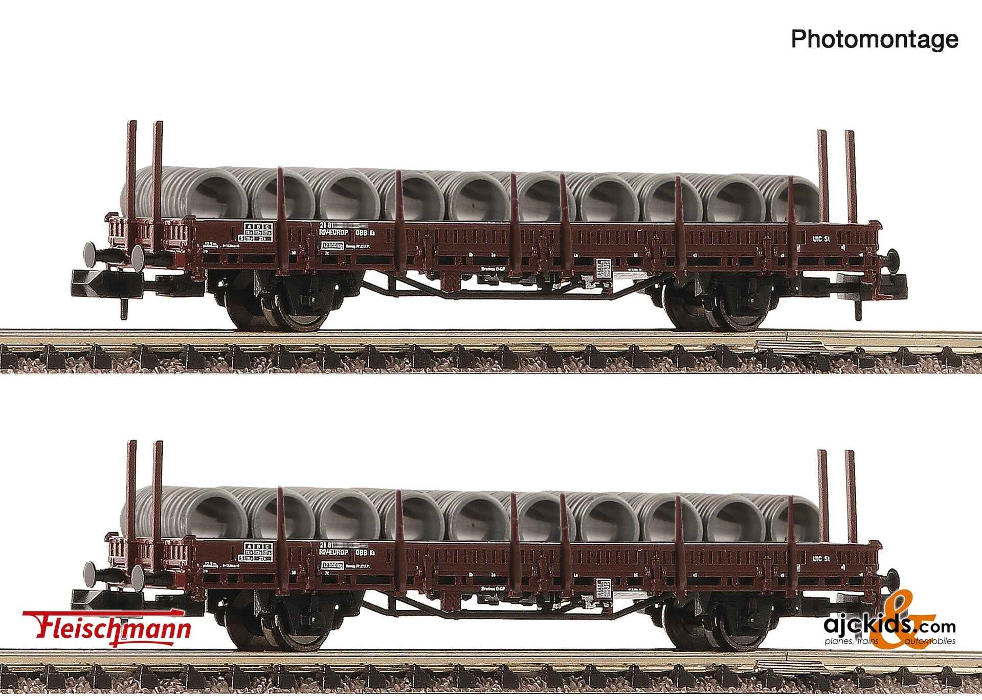 Fleischmann 6660072 2-piece set: Swivel-type stake wagons, ÖBB 