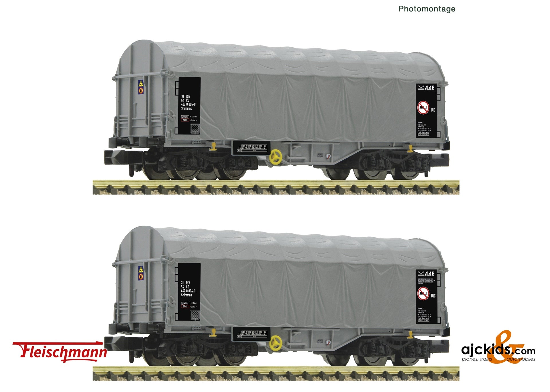 Fleischmann 6660087 2 piece set: Slide tarpaulin wagons, CD 