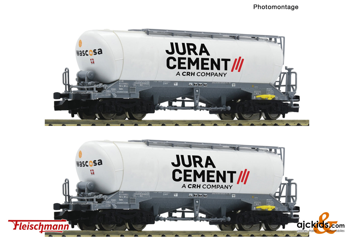 Fleischmann 6660090 2-piece set: Silo wagons, Wascosa/Jura Cement 