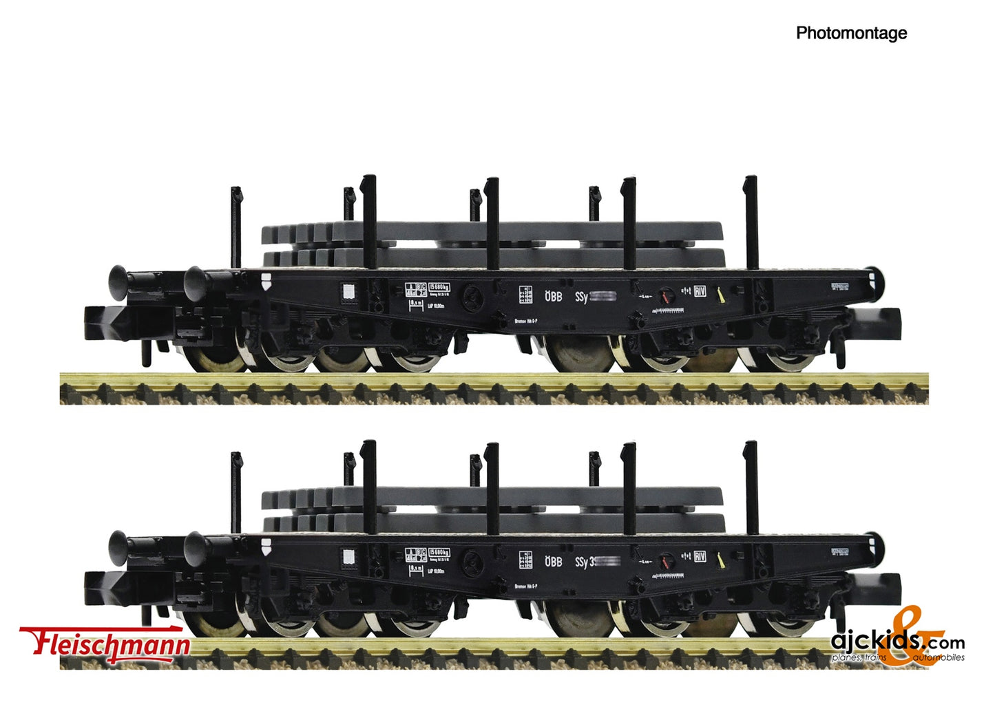 Fleischmann 6660134 - 2 piece set: Heavy-duty flat wagons, ÖBB