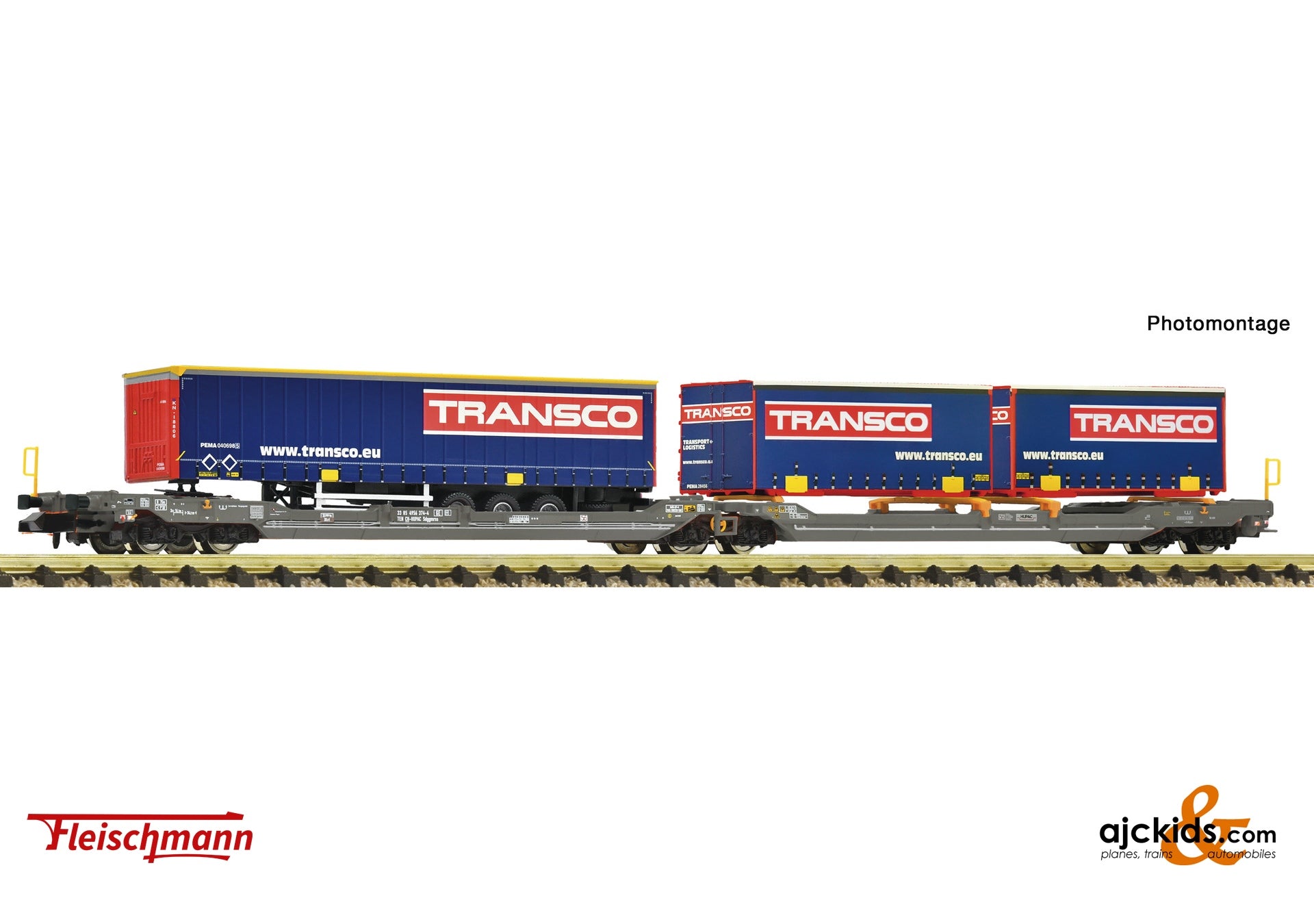Articulated double-pocket wagon T3000e, HUPAC