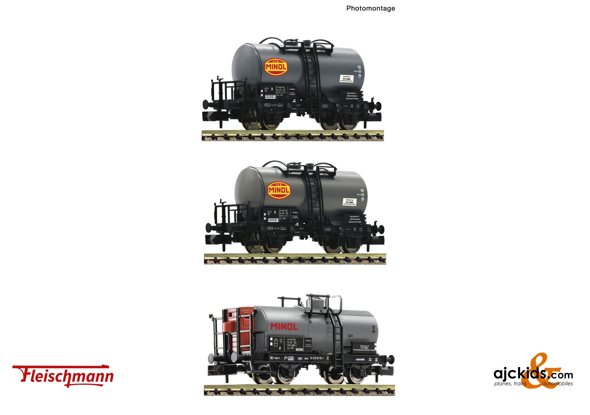 3 piece set: Tank wagons, DR