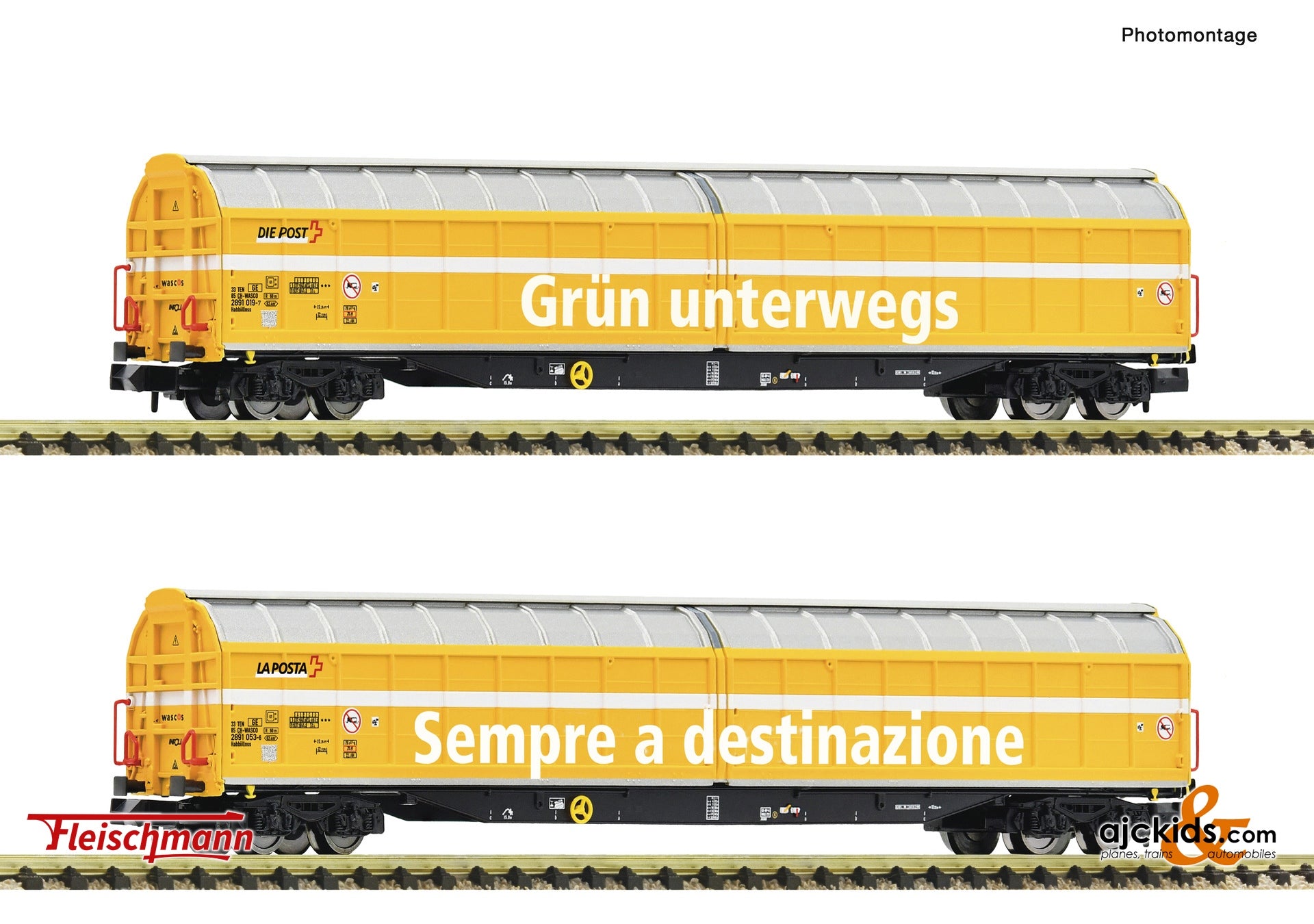 2 piece set: Large-capacity sliding wall wagons, Wascosa