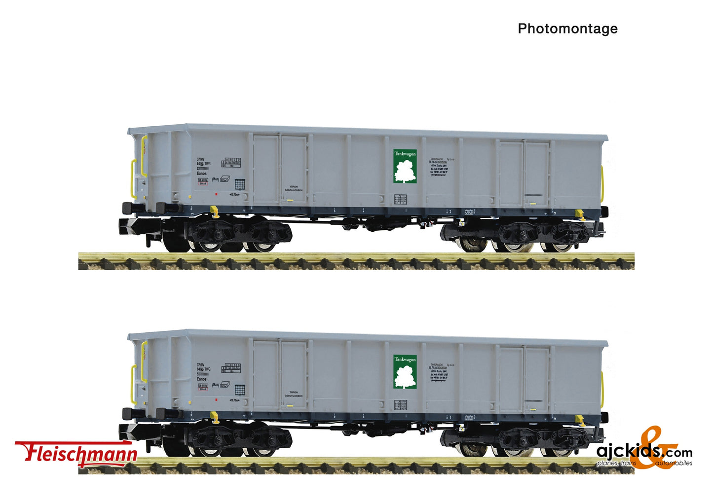 2 piece set: Open goods wagons, Tankwagon