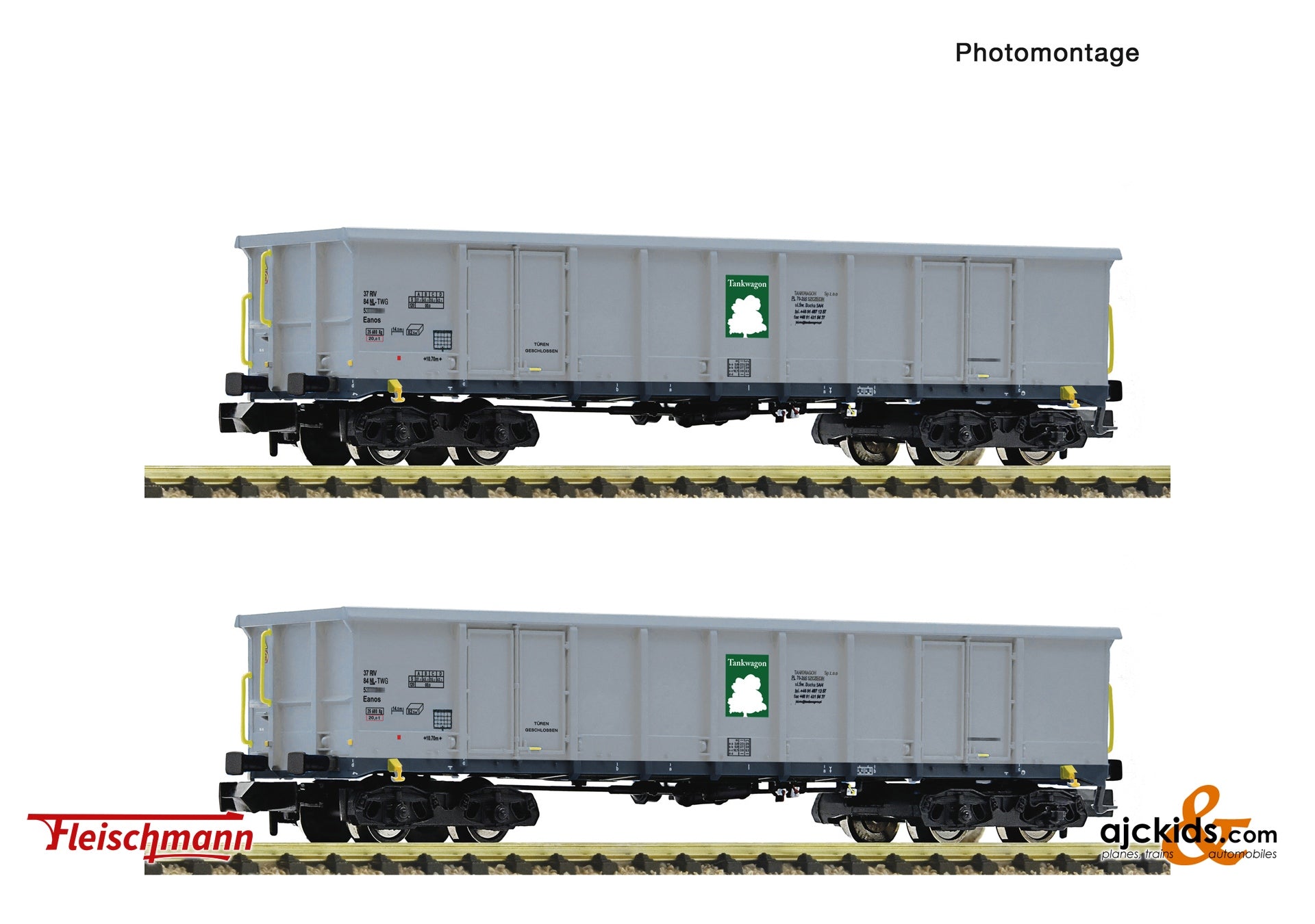 2 piece set: Open goods wagons, Tankwagon