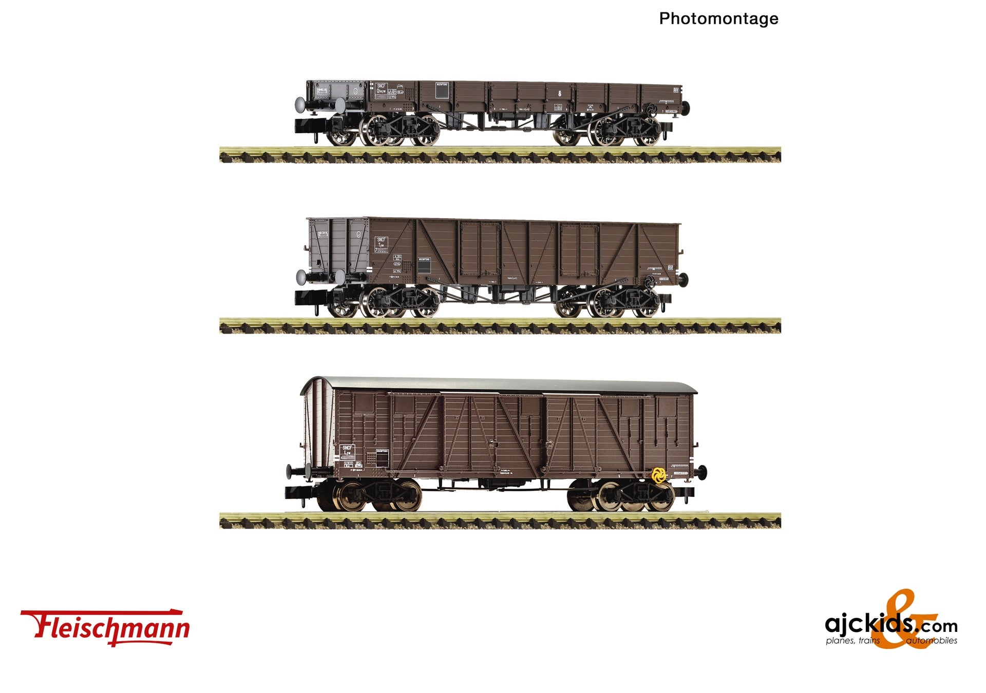 3 piece set: Goods wagons, SNCF