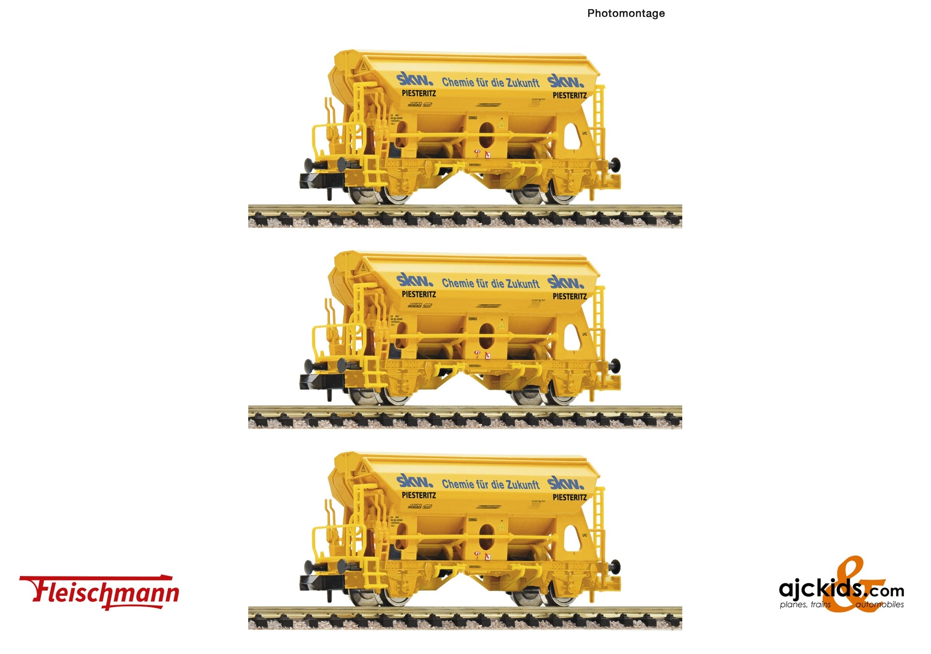 3 piece set: "SKW Piesteritz" swivel roof wagons