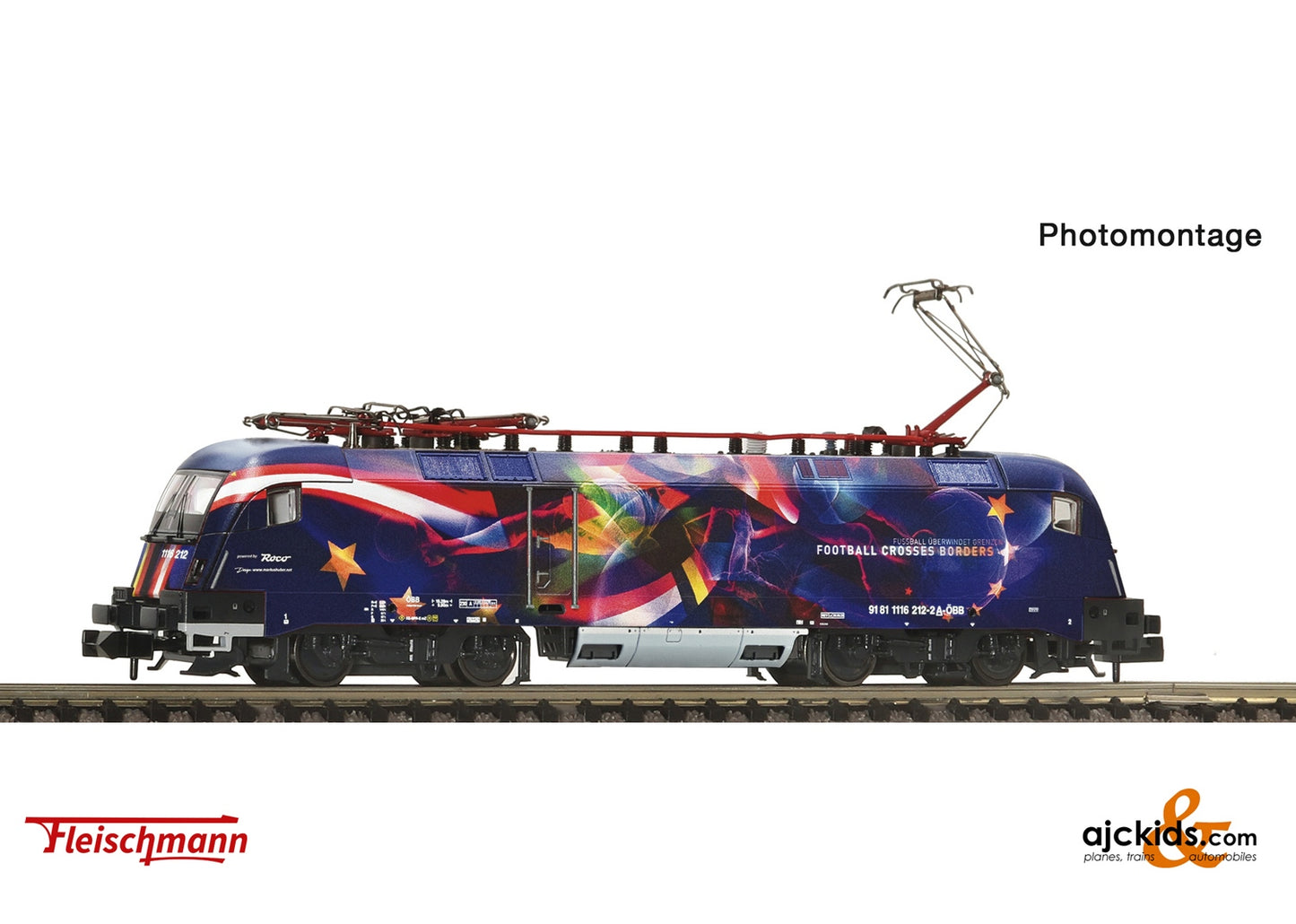 Fleischmann 7560070 - Electric locomotive 1116 212-2 "Football unites Europe", ÖBB