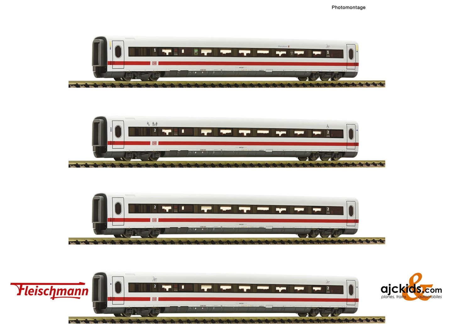 Fleischmann 7760004 4-piece set: Additional wagons for ICE 2 (BR 402), DB AG 