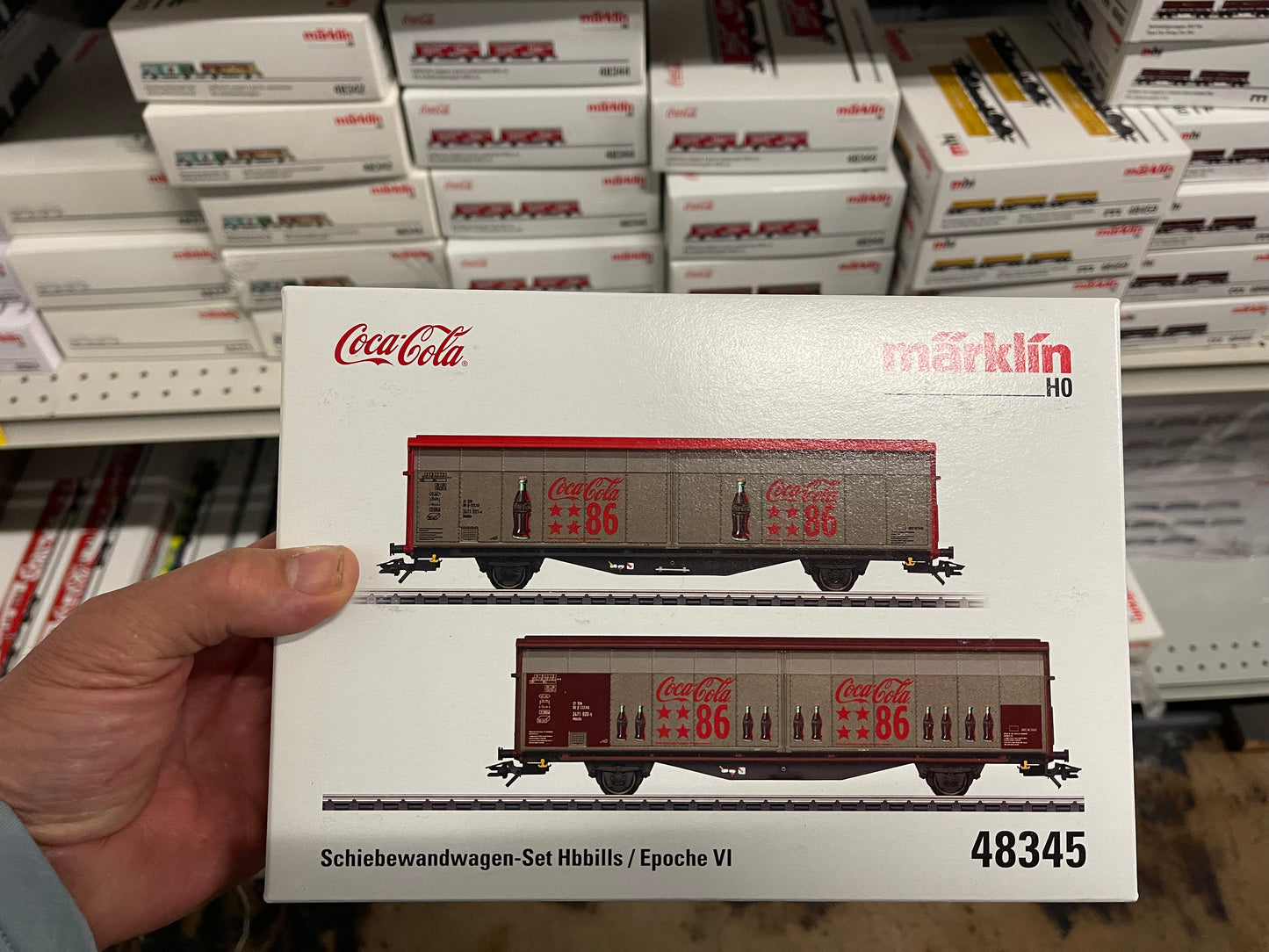 Marklin 48345 - Type Hbbills Sliding Wall Boxcar Set Coca Cola