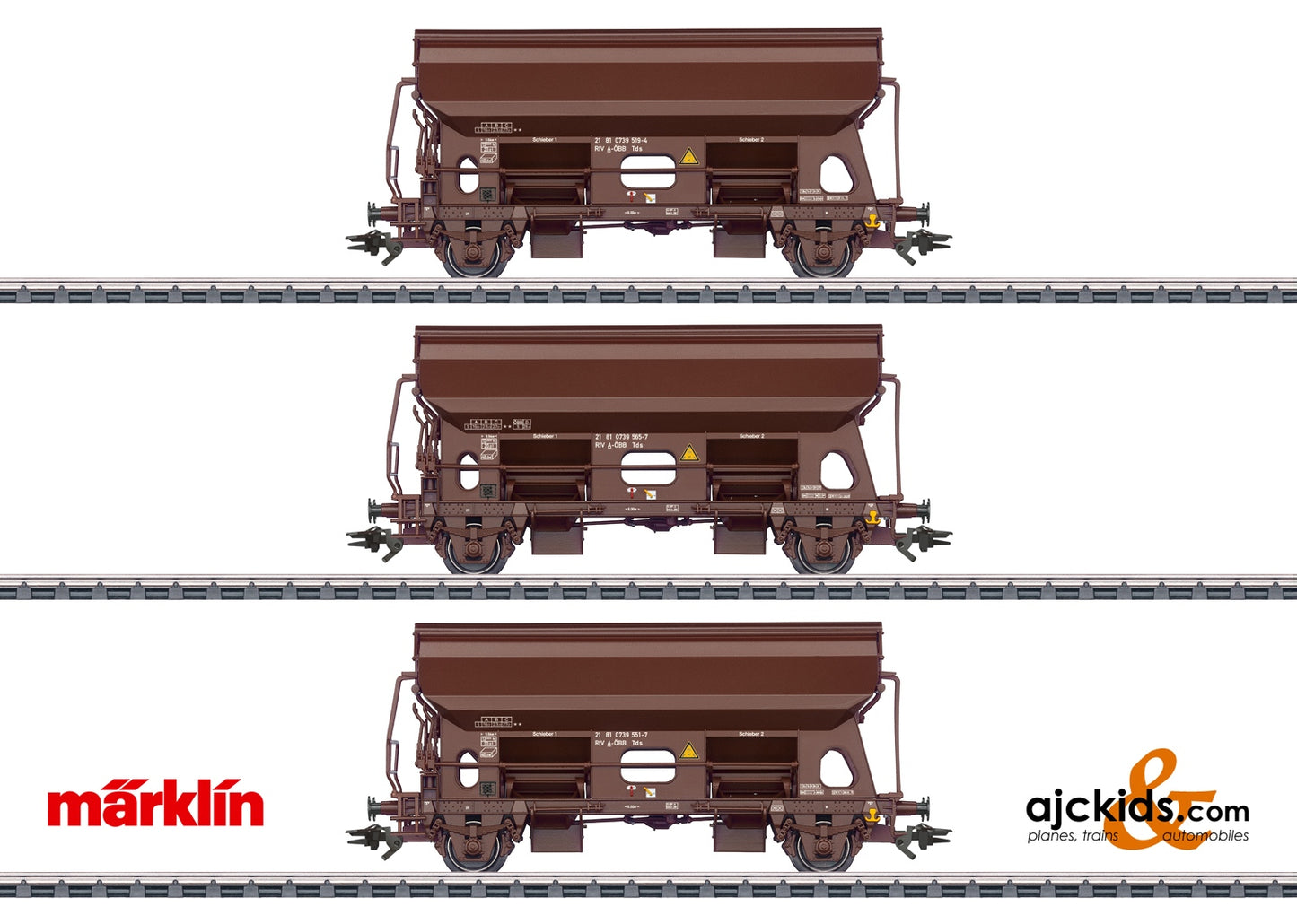 Marklin 46334 - Set of Type Tds Dump Cars with Hinged Roofs