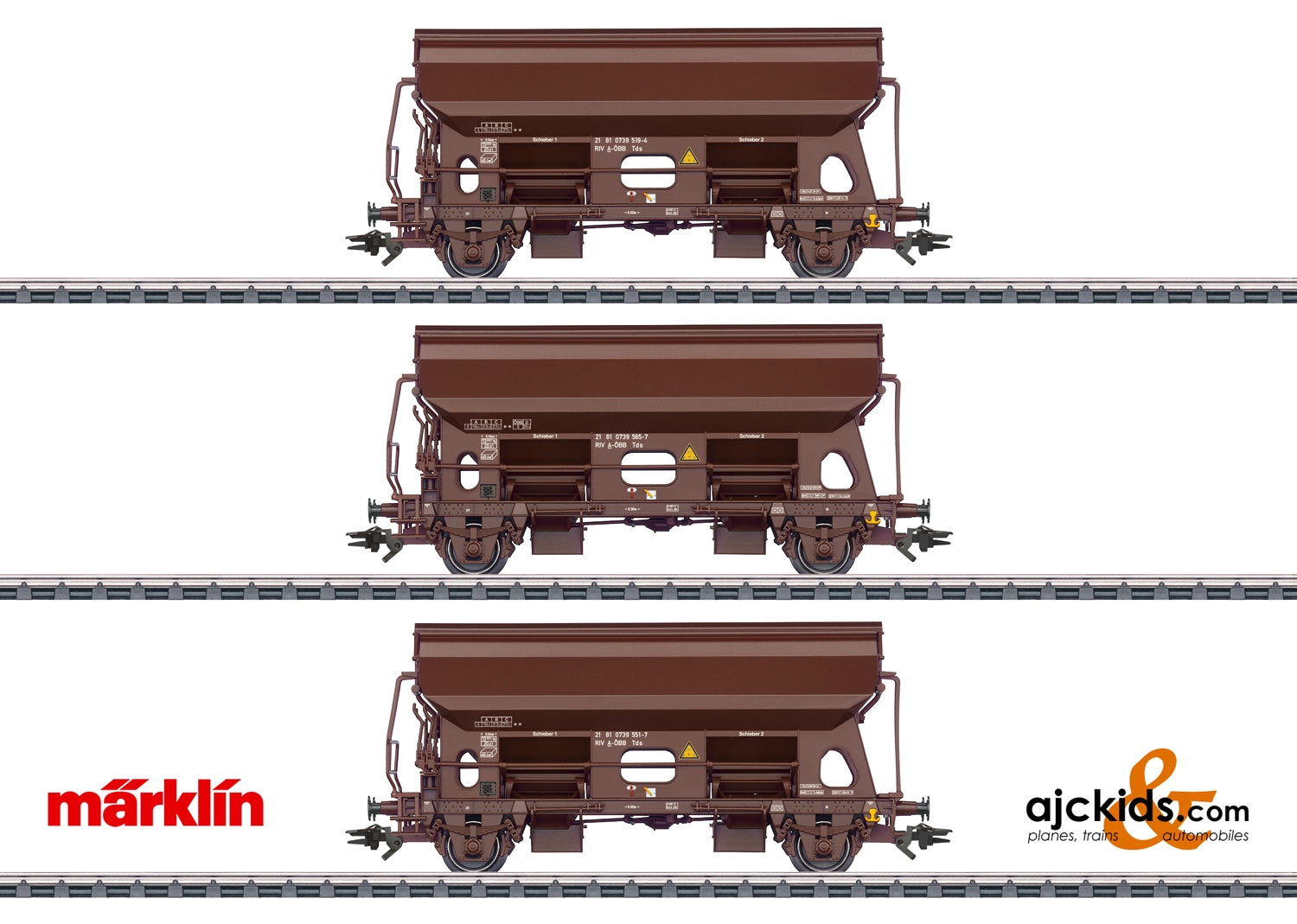 Marklin 46334 - Set of Type Tds Dump Cars with Hinged Roofs