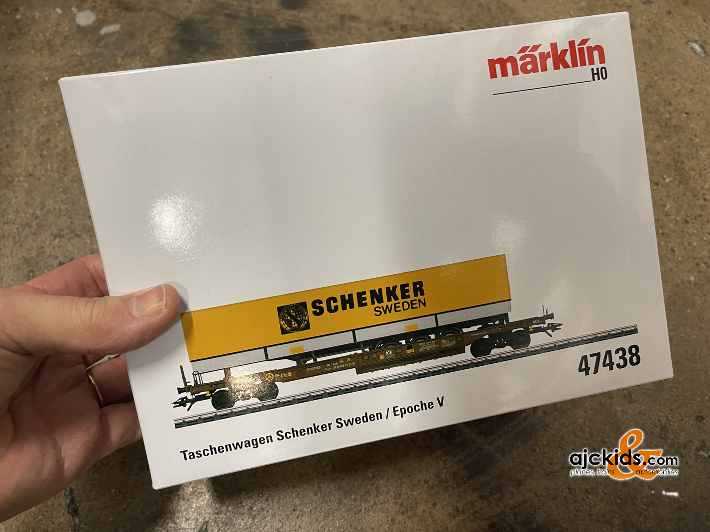 Marklin 47438 - Schenker Sweden Deep-Well Flat Car