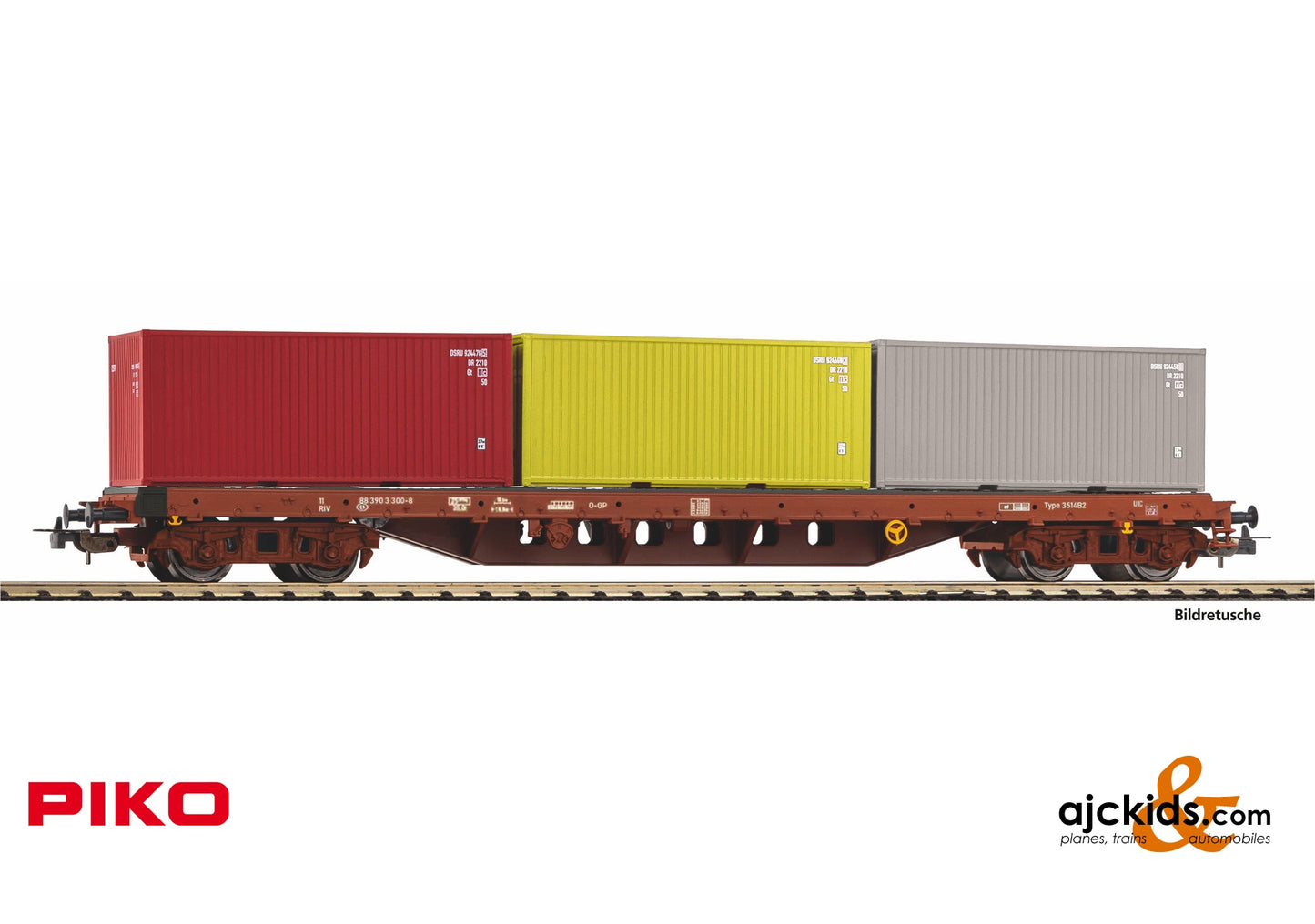 Piko 24539 - Container wagon SNCB V loaded with 3 containers