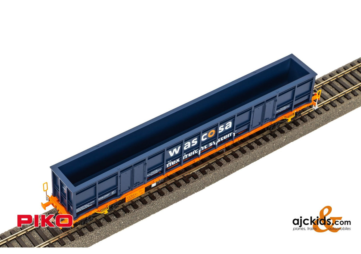 Piko 24566 Flat w/Gondola Container, Blue, Wascosa VI