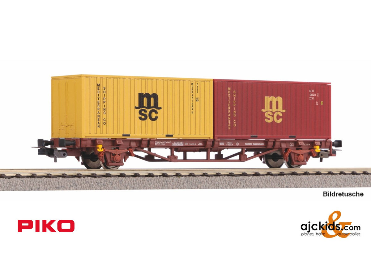 Piko 27750 Flatcar w/2 20' MSC containers FS V