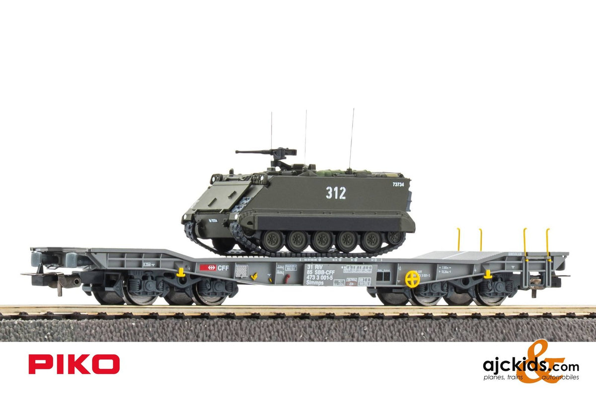 Piko 96280 Tank Flatcar Slmmnps w/M113 SBB V