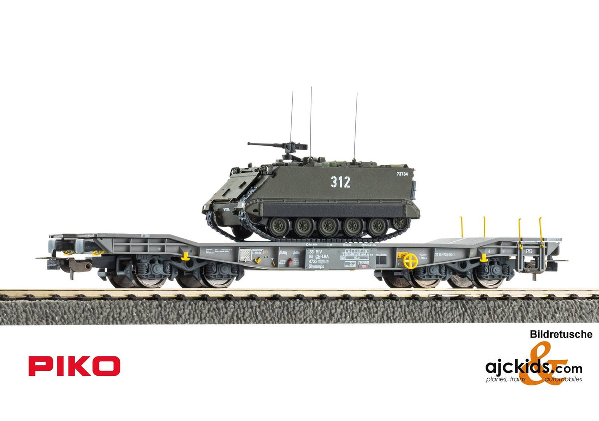 Piko 96280 Tank Flatcar Slmmnps w/M113 SBB V